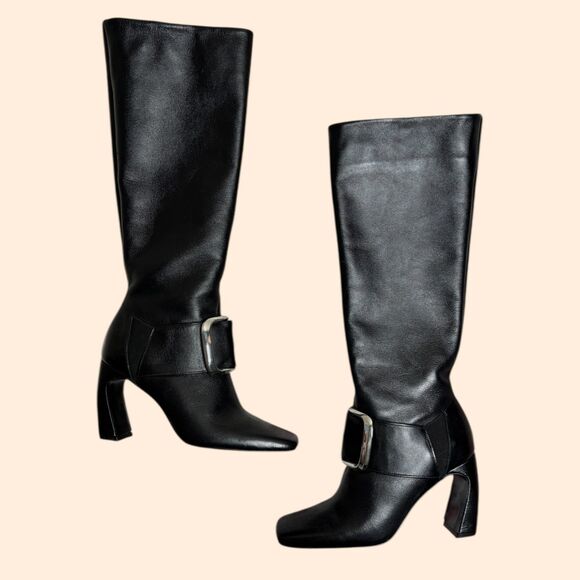 Zara Limited Edition Maxi Bucks Leather Boots - Picture 2 of 13
